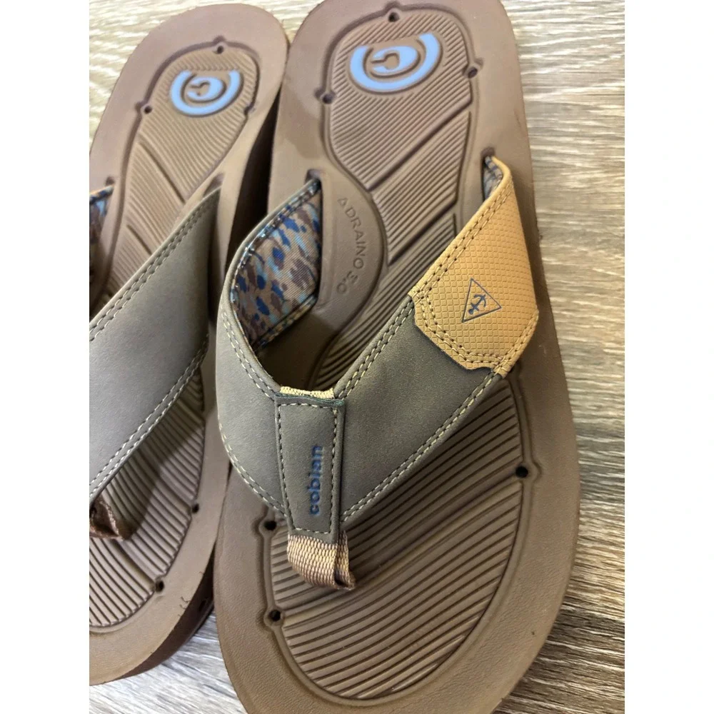 Cobian Men's Brown Flip Flops Sandals Thong Style Casual Beach Summer‎ Size 8